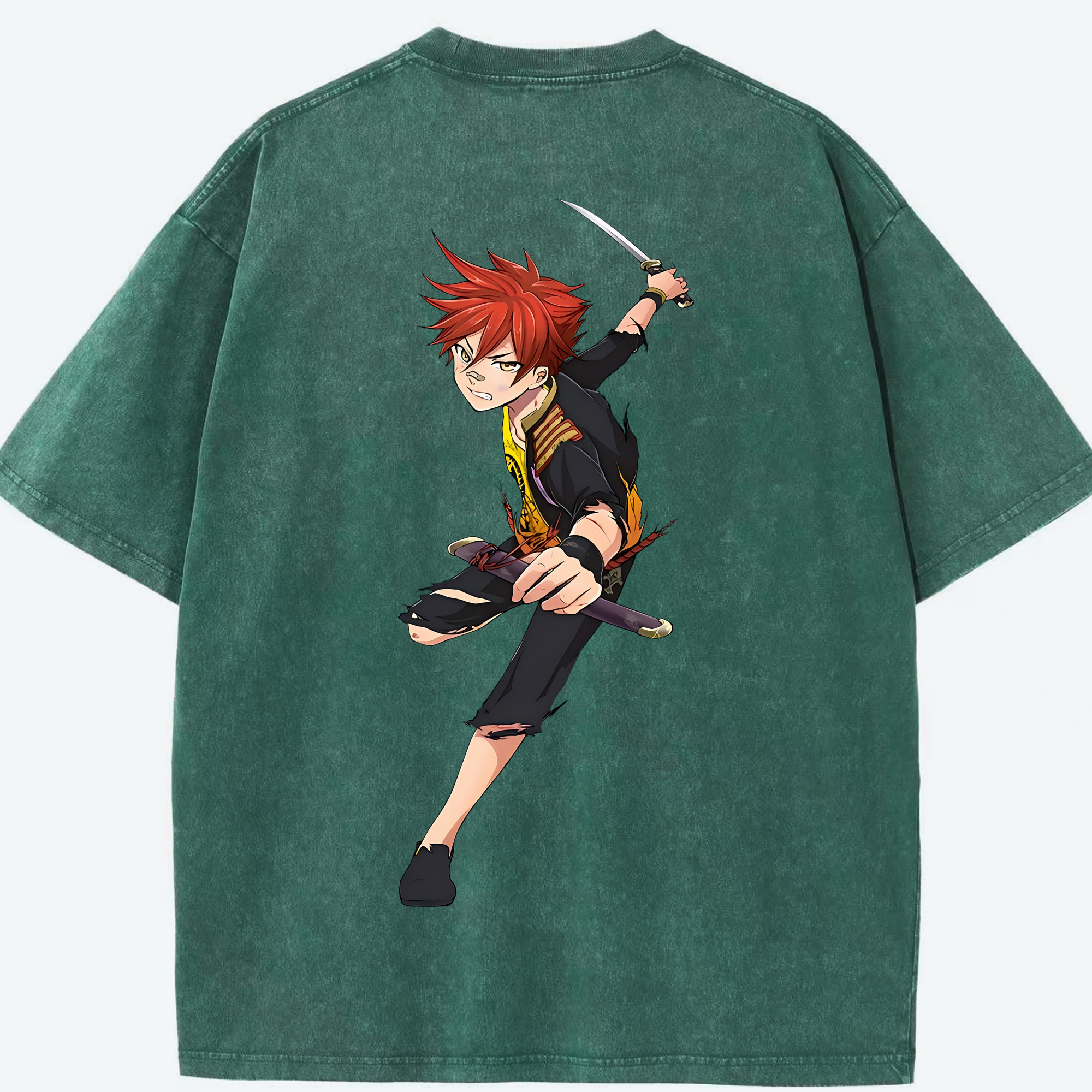 （画像用） 刀剣乱舞 Touken Ranbu 綿100% ヴィンテージ風 半袖Tシャツ（背面プリント）